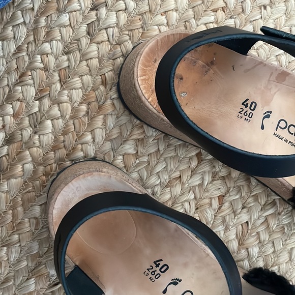 Birkenstock/Papillio Shearling Sandals, Black,Size 40. Worn 3X. - Picture 7 of 8
